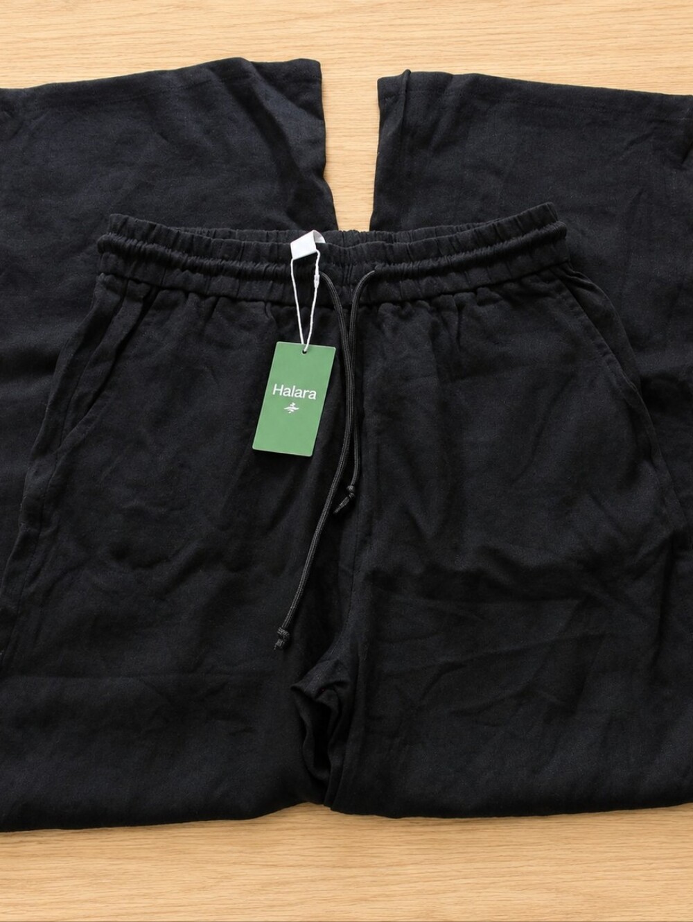 Halara High Waisted Drawstring Pocket Wide Leg Casual Linen- XLarge Tall - Picture 3 of 6